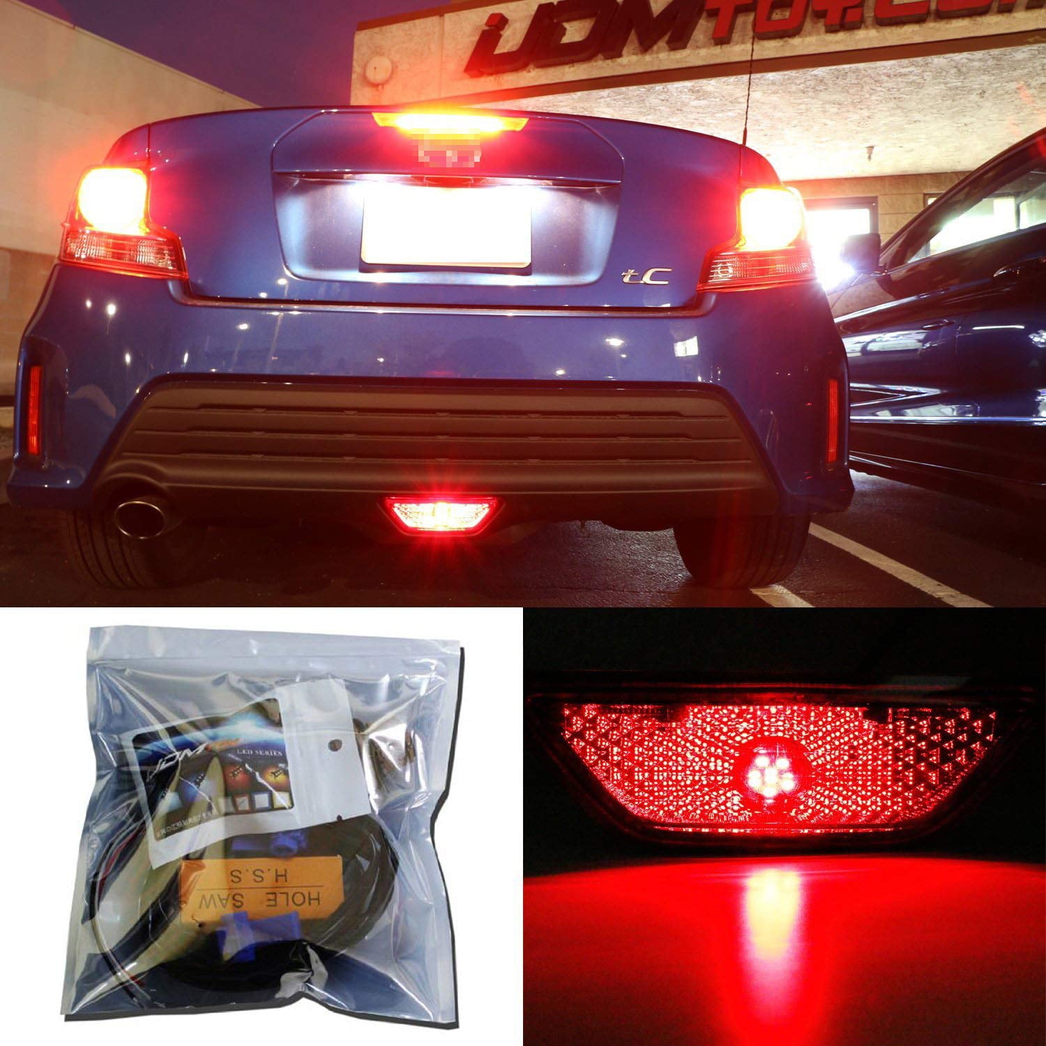 iJDMTOY Super Bright Brilliant Red LED Conversion Kit Compatible With 2014-2016 Scion tC Rear Fog Light Assy