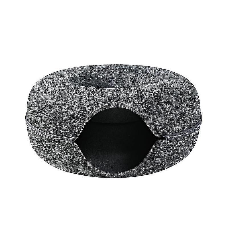 1 Pcs Pet Tunnel Donut Cat Bed(dark Gray)