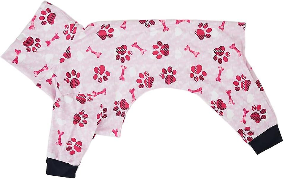 Dog Pajamas Medium Large Dog Paw Printed Greyhound Pajamas Jumpsuit Bodysuit -pink X Large