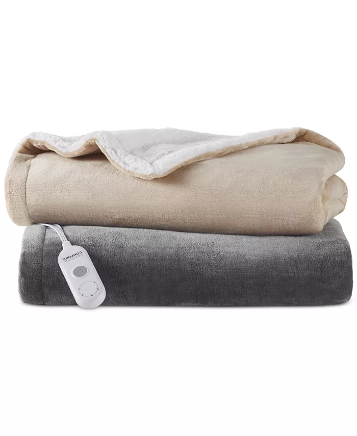 Premier Comfort Heated Plush to Sherpa Throw