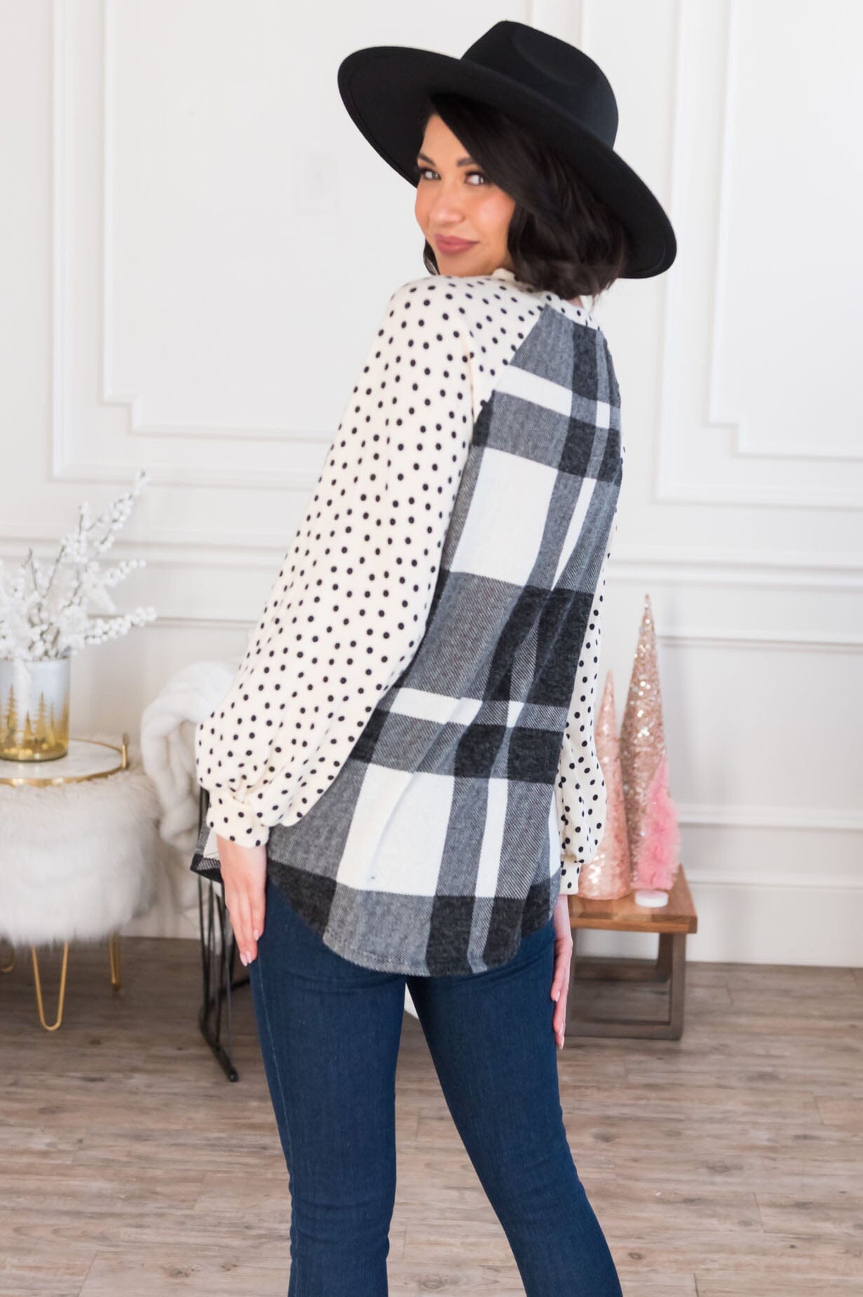 Falling For Plaid Modest Top