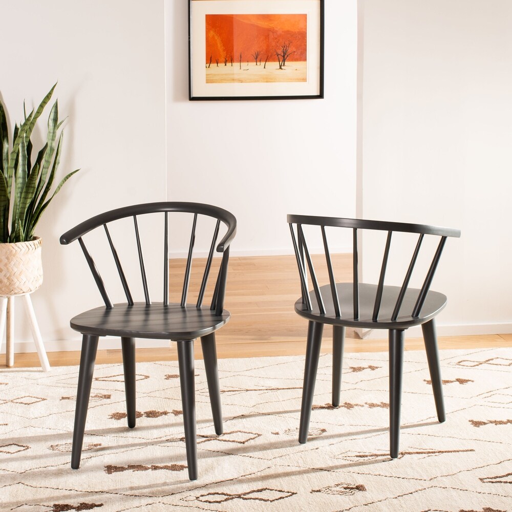 SAFAVIEH Dining Country Blanchard Grey Wood Dining Chairs (Set of 2)   21.3\