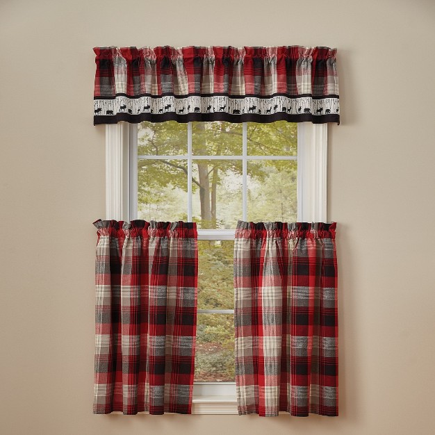 Park Designs Champlain Lined Border Valance 72 quot l Red