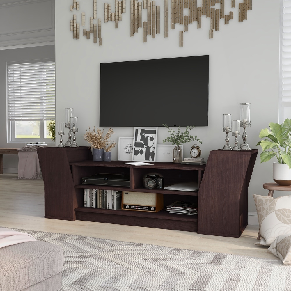 Tai Contemporary 71 inch 3 Open Shelf TV Console by Furniture of America