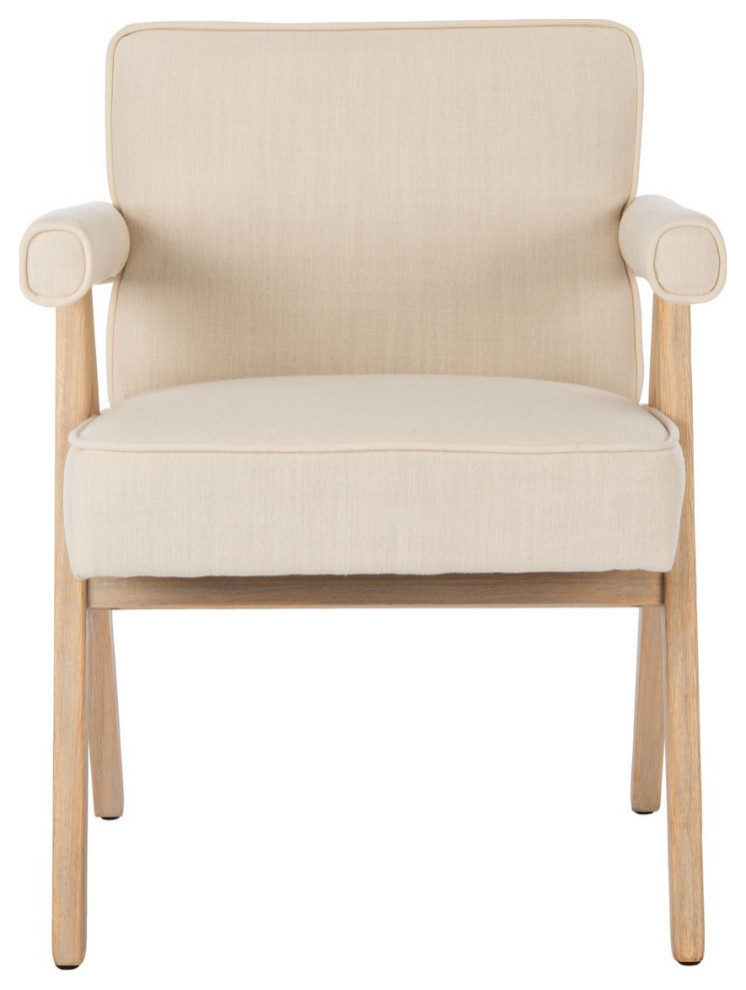 Katie Mid Century Arm Chair Bone Linen/Whitewash   Midcentury   Armchairs And Accent Chairs   by V.S.D Furniture  Houzz