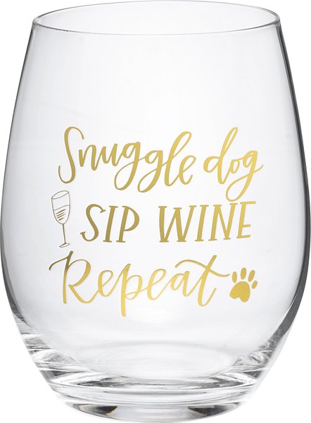 Primitives By Kathy Dog Sip Wine Glass， 15-oz