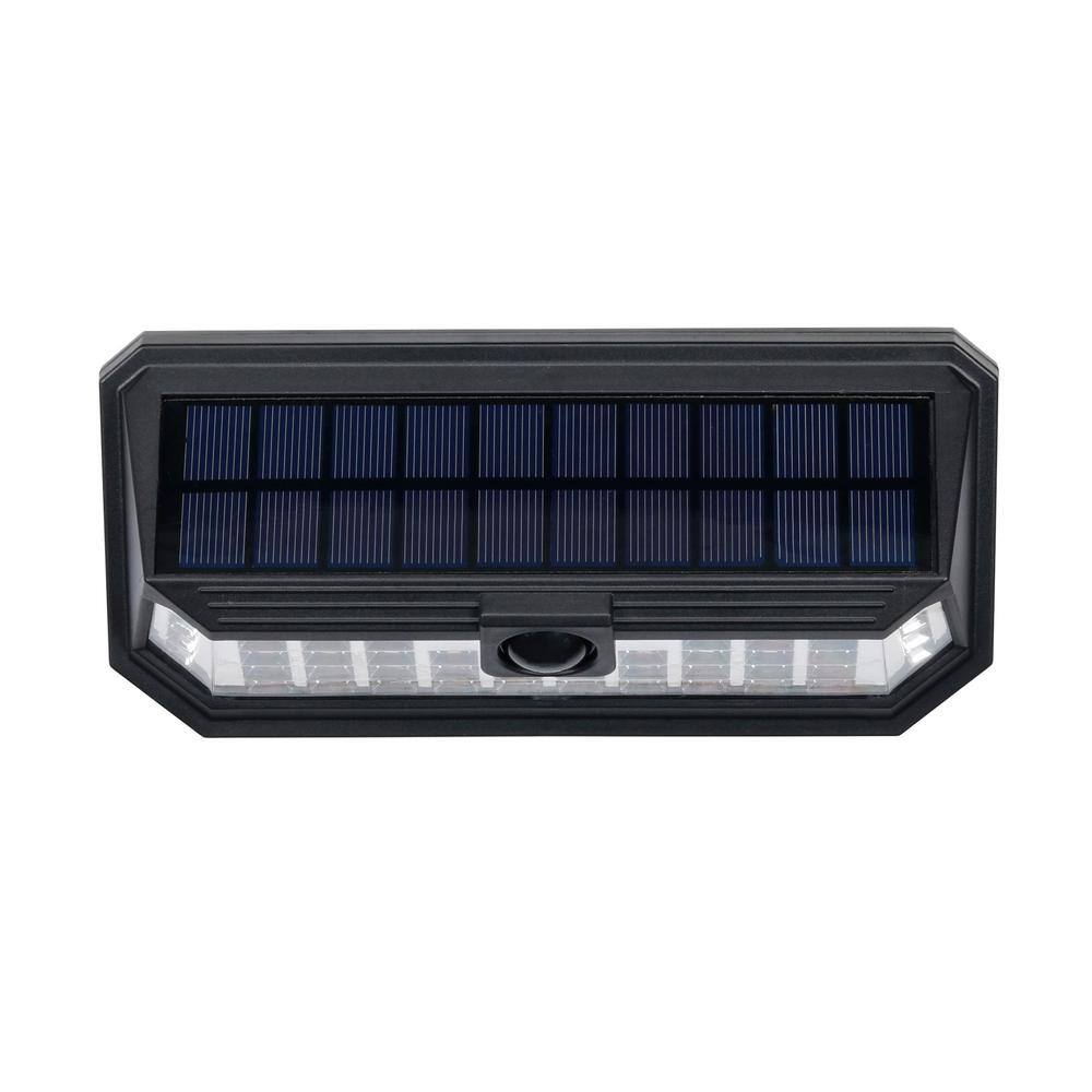 Westinghouse 75-Watt Equivalent Integrated LED Black Solar Motion Activated Wall Pack Light (2-Pack) SR73FA02C-08