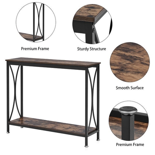 Narrow Console Table with Storage Entryway Table