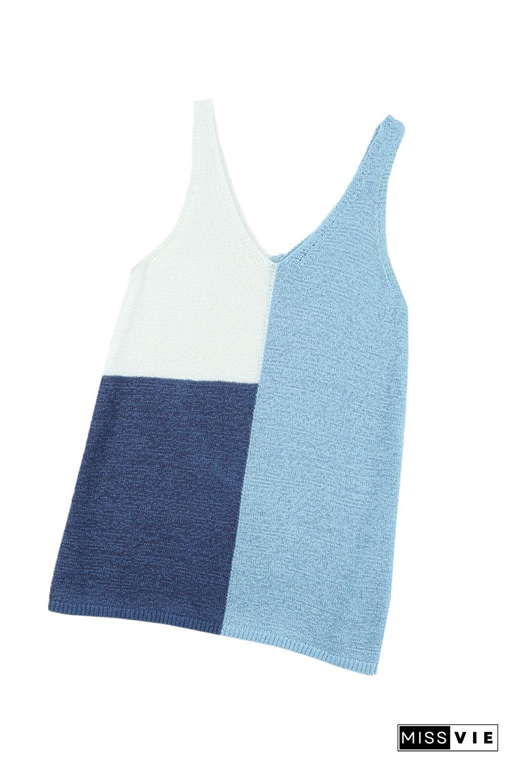 Color Block Knitted Tank Top