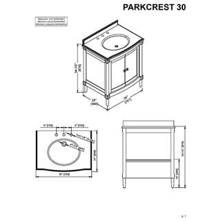 Home Decorators Collection Parkcrest 30 in. W x 22 in. D Vanity in Dove Grey with Marble Top in White with White Sink Parkcrest 30