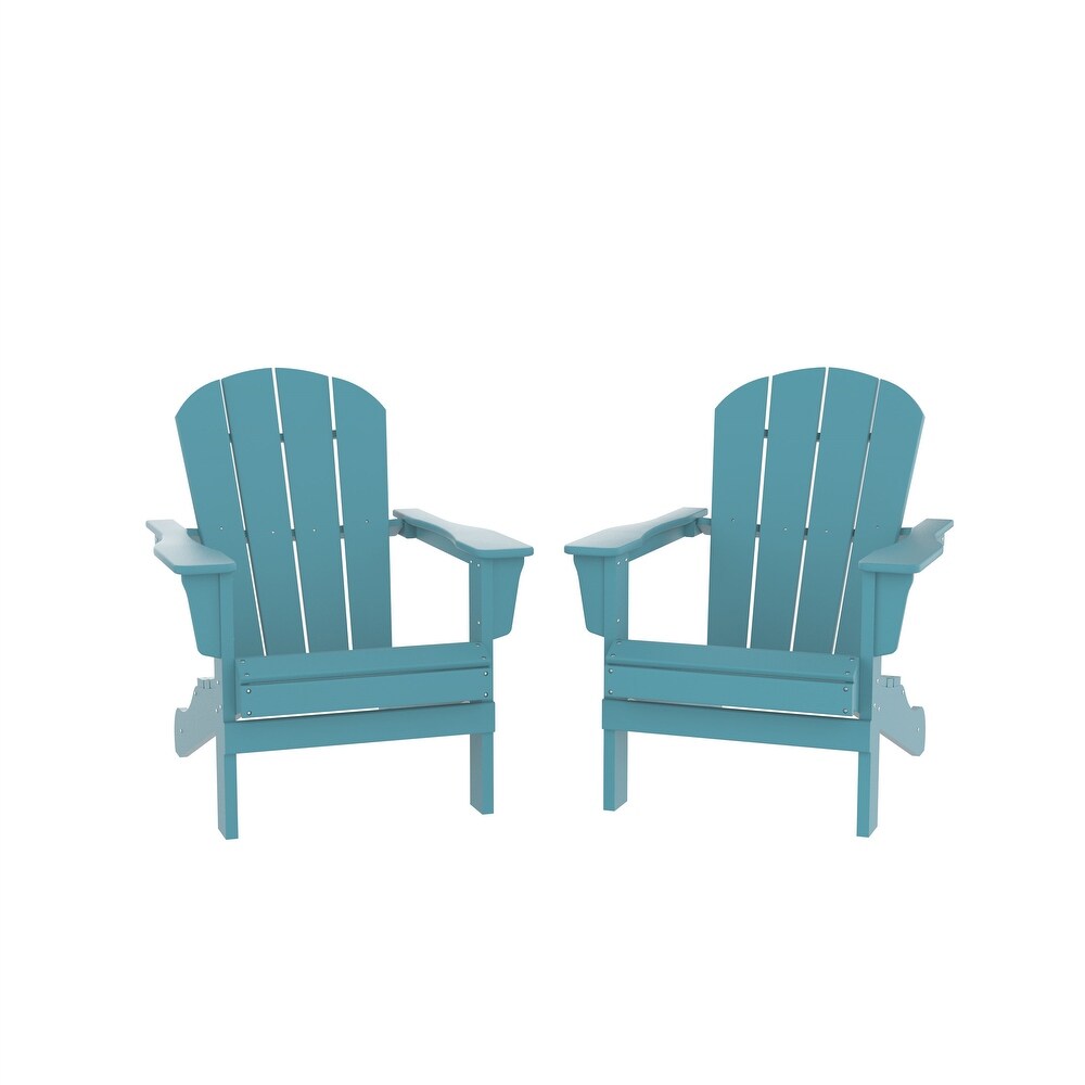 2 pcs Patio Chair Outdoor HDPE Adirondack Chair UV protectant