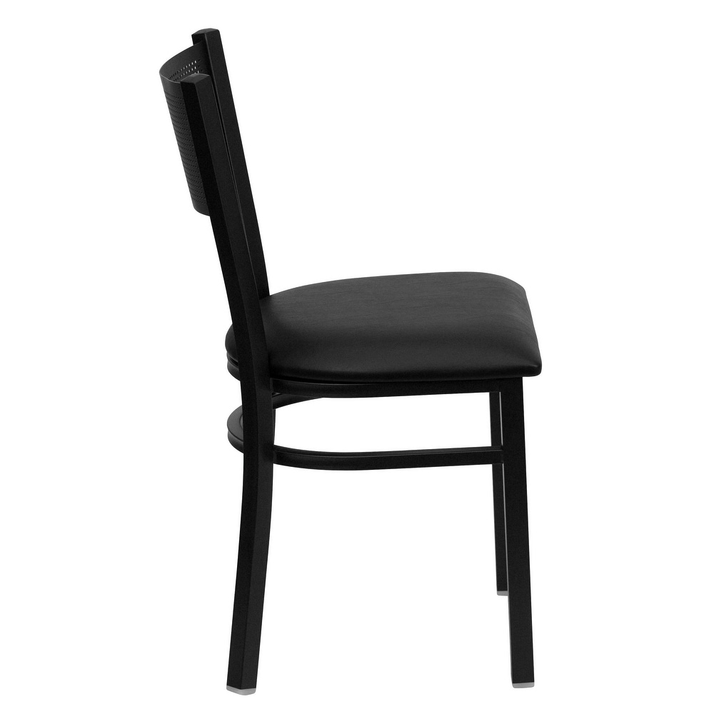 Grid Back Metal Restaurant Chair   17.25\