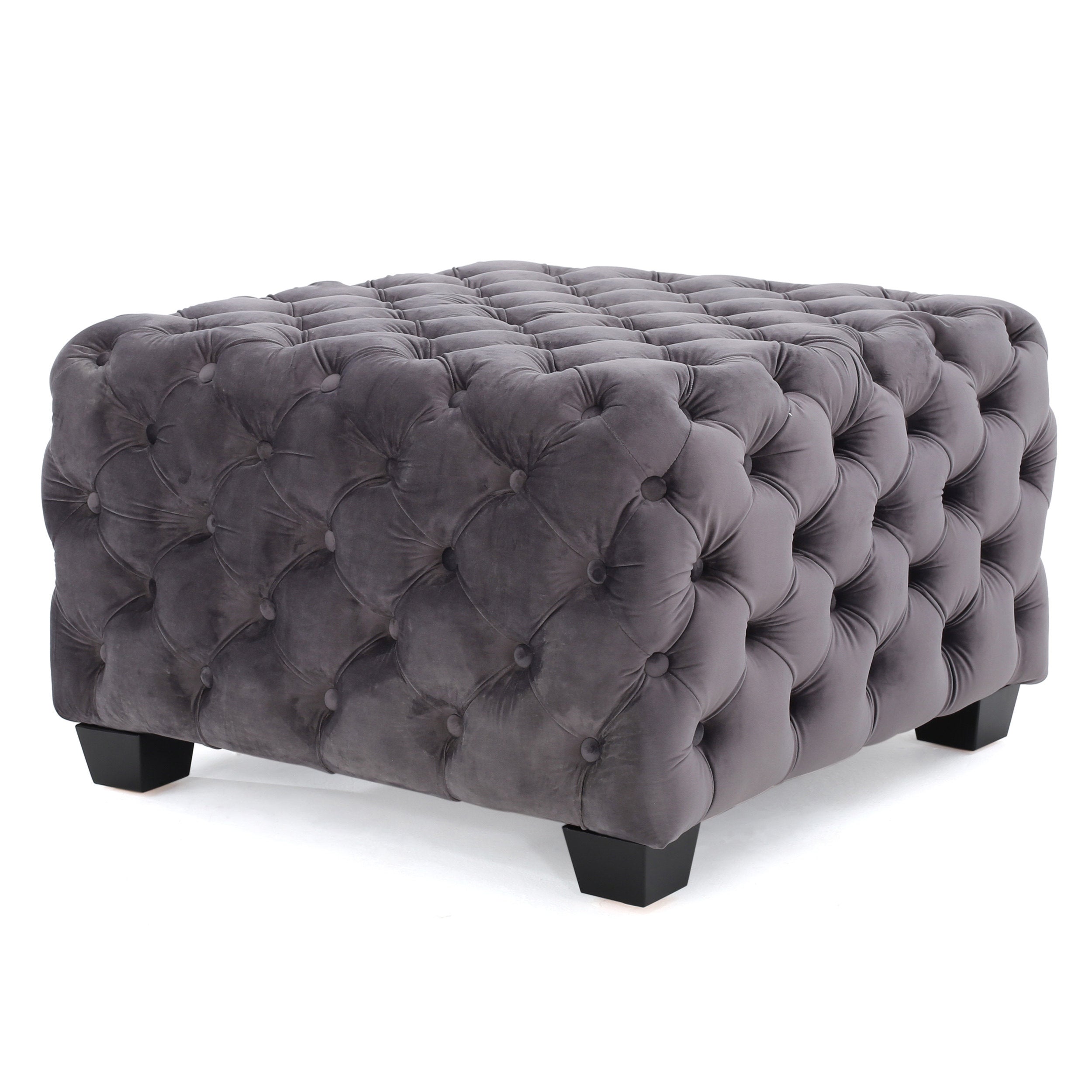 Provence Tufted New Velvet Fabric Ottoman Pouf