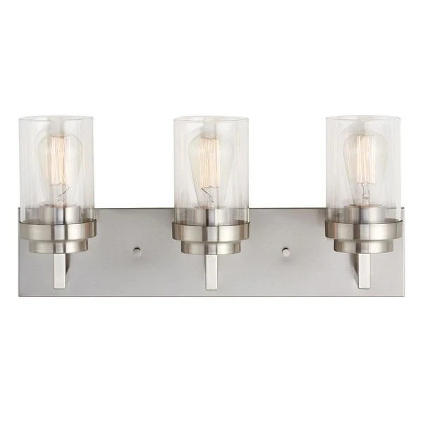 KAWOTI 3 Light Bathroom Vanity Light with Clear Glass Shade