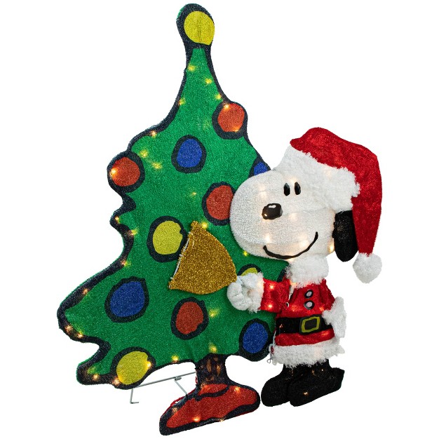 Led Lighted Peanuts Snoopy And Christmas Tree Outdoor Decoration Clear Lights