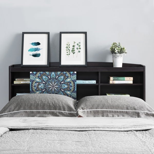 DH BASIC Contemporary Cappuccino Storage Headboard by Denhour - - 20363779