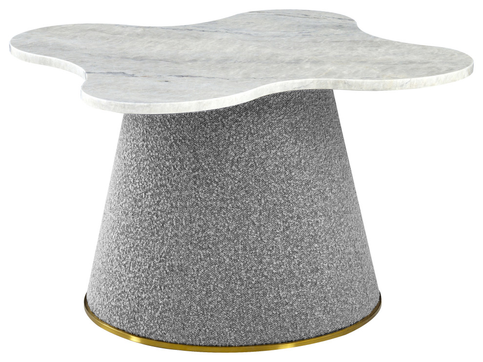 Simona Marble Top Side Table With Gold Stainless Steel Base Plz 220G S   Contemporary   Side Tables And End Tables   by Kolibri Decor  Houzz