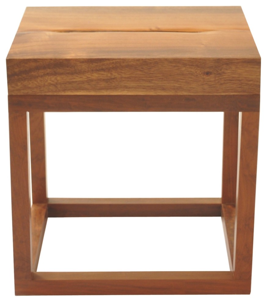 Reclaimed Tamburil Wood Side Table   Transitional   Side Tables And End Tables   by Rotsen Furniture  Houzz