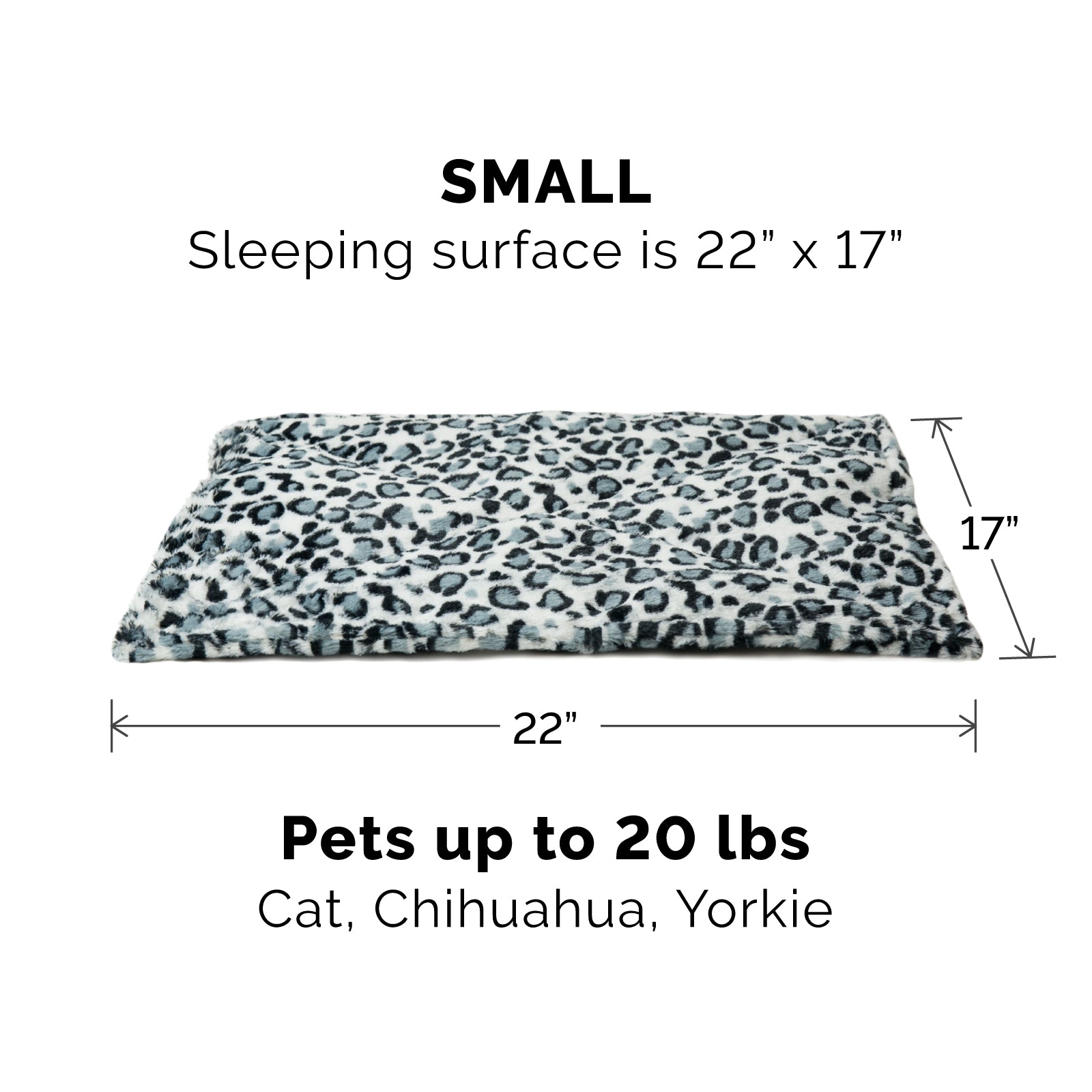 FurHaven | ThermaNAP Faux Fur Self-Warming Pet Bed Mat， Snow Leopard， Small