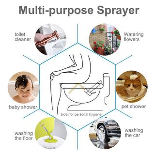 Amucolo Non-Electric Bidet Sprayer for Toilet Handheld Cloth Bidet Attachment Diaper Sprayer in. Rose Gold YeaD-CYD0-1T8