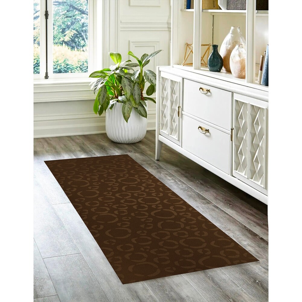 CHEETAH DOTS BROWN Kitchen Mat By Kavka Designs