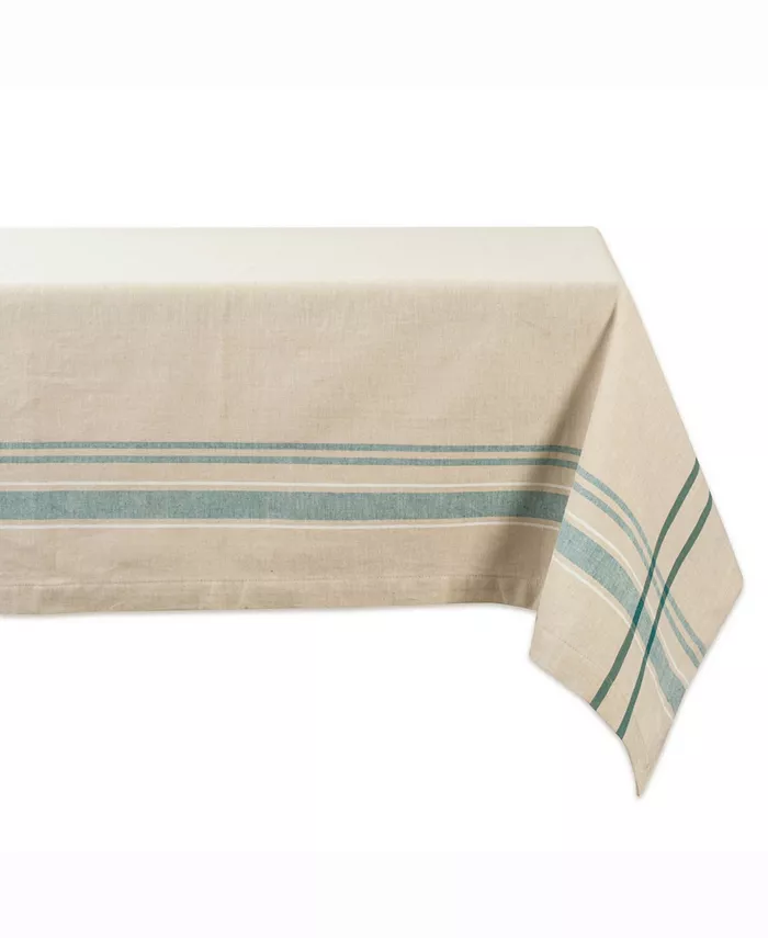 Design Imports Chambray French Stripe Tablecloth 60 x 84