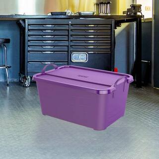 55 Qt. Purple Stackable Closet Organization Storage Box (6-Pack) 6 x CS55PP-SOLID