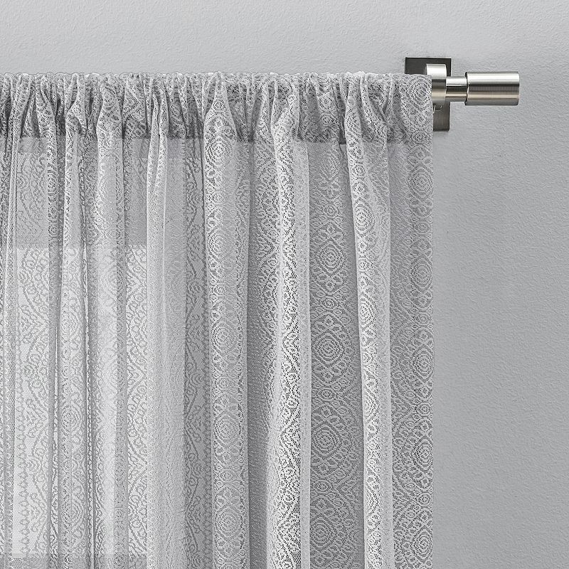 Stripe Lace Rod Pocket Valance