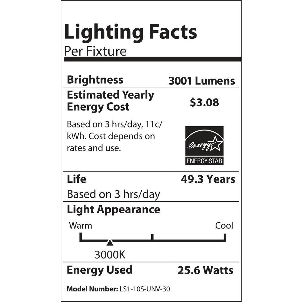 NICOR LS1- 4 ft. 225-Watt White Integrated LED Linear Strip Light in 3000K LS1-10S-UNV-30