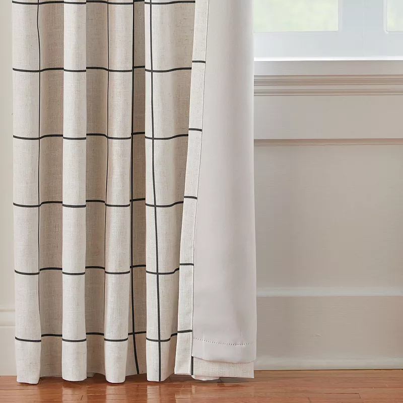 Elrene Home Fashions Brighton Windowpane Plaid Blackout Window Curtain Panel