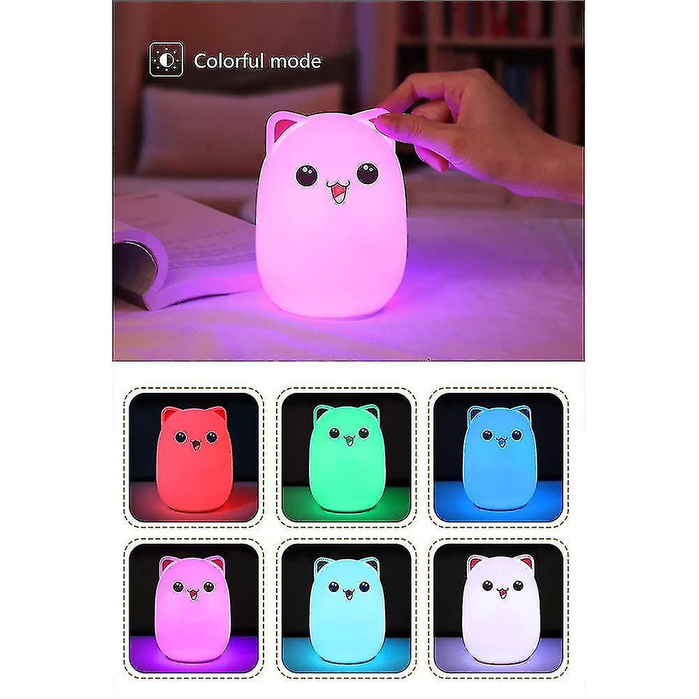 Children's Night Light， Led Bedside Lamp Mood Atmosphere Lamp Cute Rabbit Lamp Usb Rechargeable Colorful