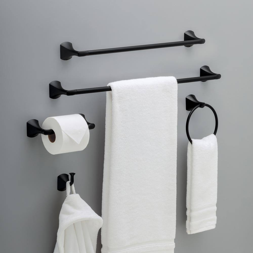 Delta Pierce 24 in. Wall Mount Towel Bar in Matte Black PRC24-MB