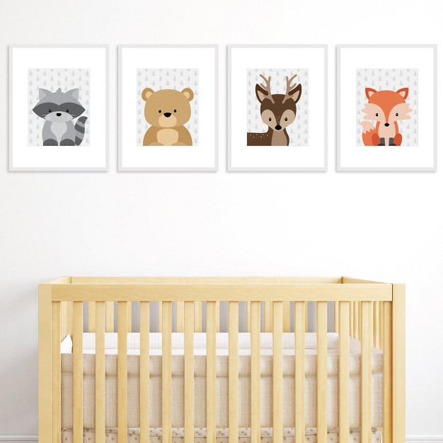 Big Dot Of Happiness Woodland Creatures Unframed Forest Animals Nursery And Kids Room Linen Paper Wall Art Set Of 4 Artisms 8 X 10 Inches