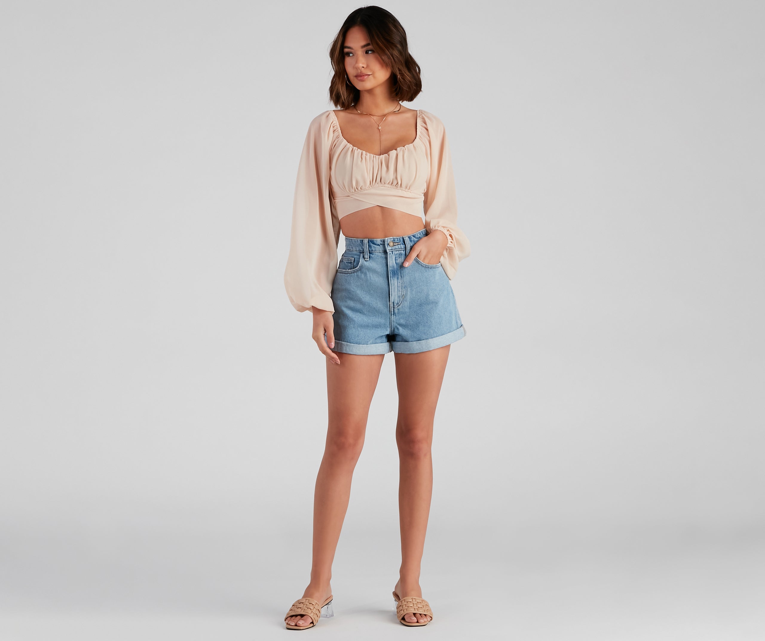 Such A Daydream Chiffon Crop Top