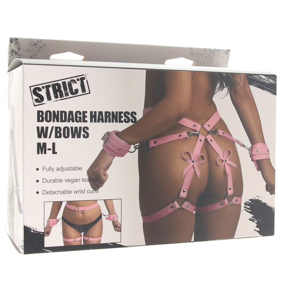 Strict Bondage Harness with Bows M/L in Pink