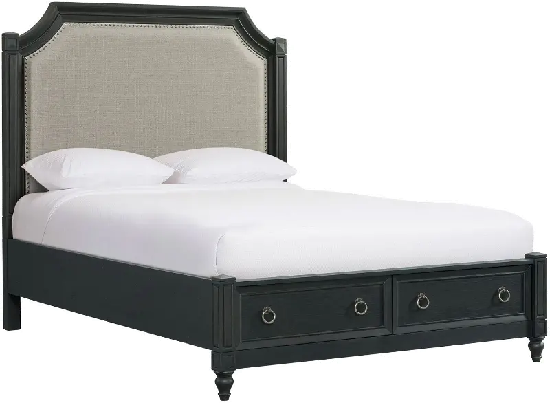 Hillside Black Oak Queen Storage Bed