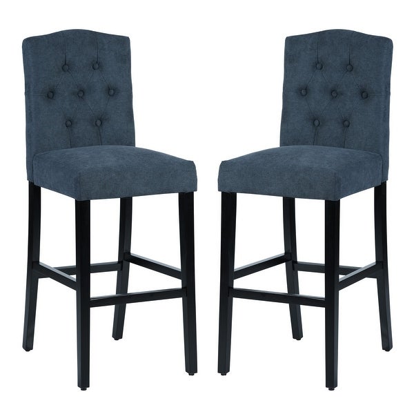 Set of 2 Traditional Upholstered High Stools，