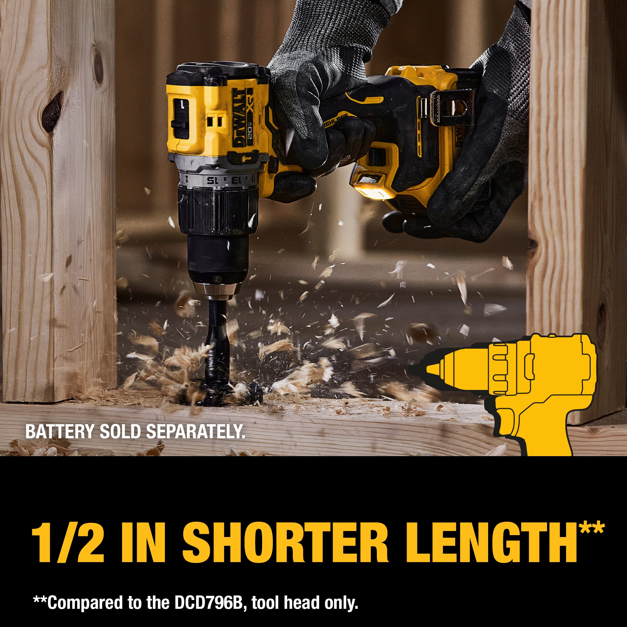 DEWALT DCD805B XR 1/2-in 20-volt Max-Amp Variable Speed Brushless Cordless Hammer Drill