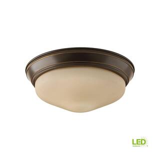 Progress Lighting 11 in. 1-Light Antique Bronze Integrated LED Flush Mount P2321-2030K9