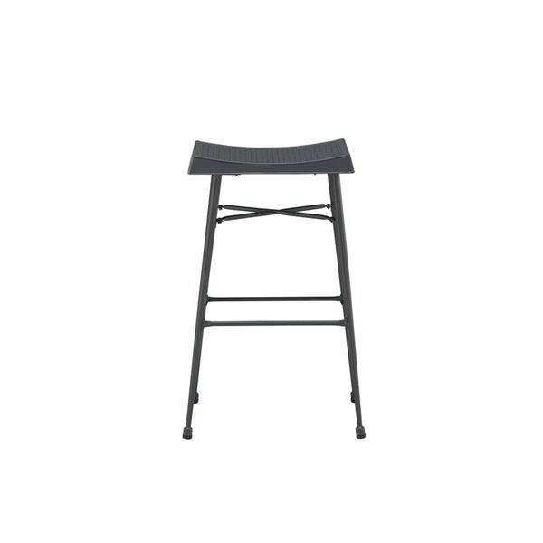 Boraam Carson Backless Grey Metal Barstool