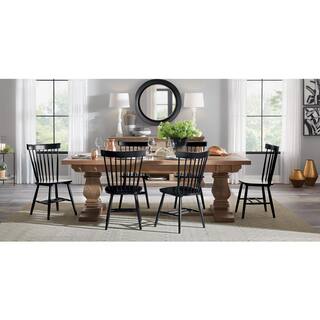 SAFAVIEH Riley Black Wood Dining Chair (Set of 2) AMH8500B-SET2