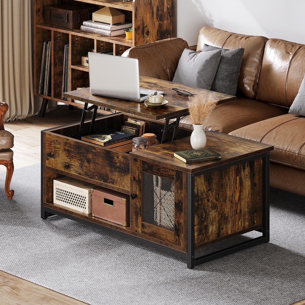 Moasis Lift Top Coffee Table for Living Room with Storage and Hidden Compartment