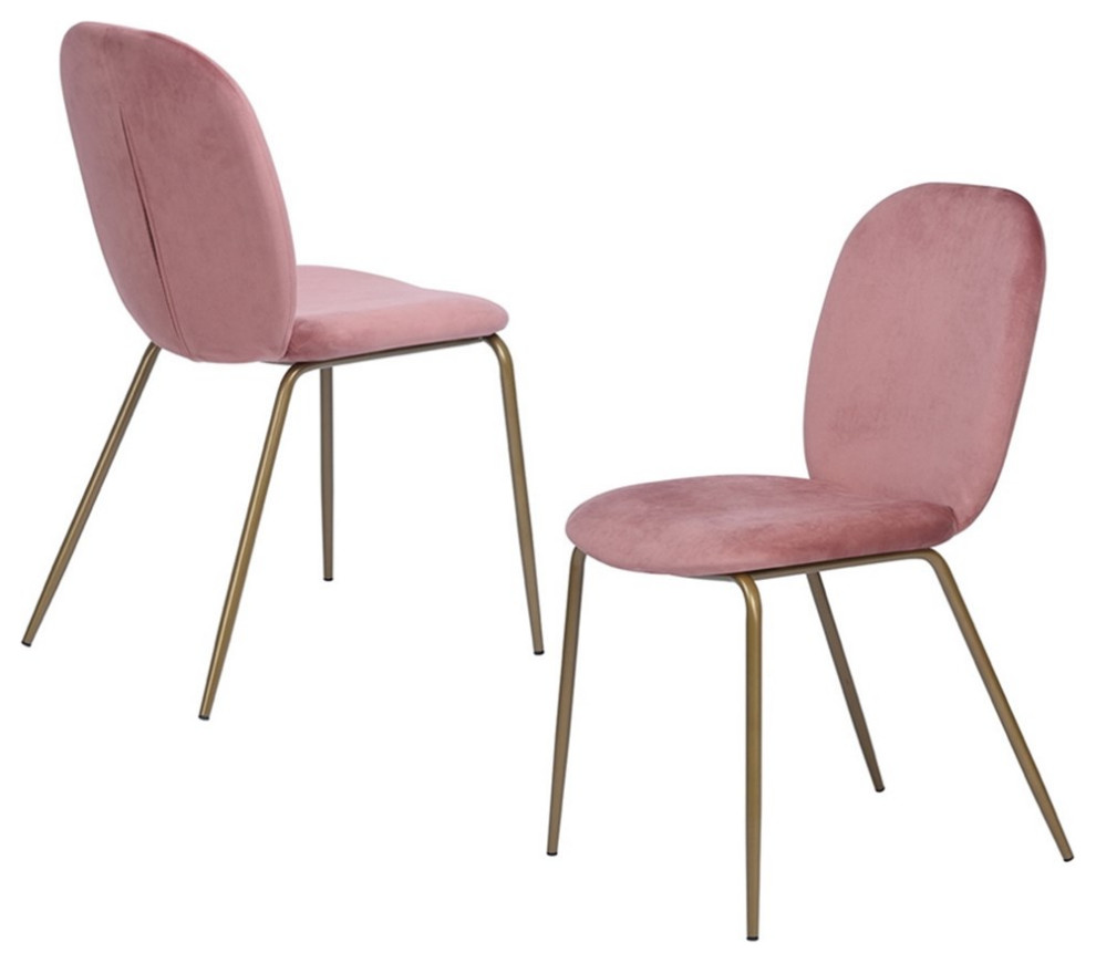 Homycasa Upholstered Velvet Parsons Chair (Set of 2)   Midcentury   Dining Chairs   by Homesquare  Houzz