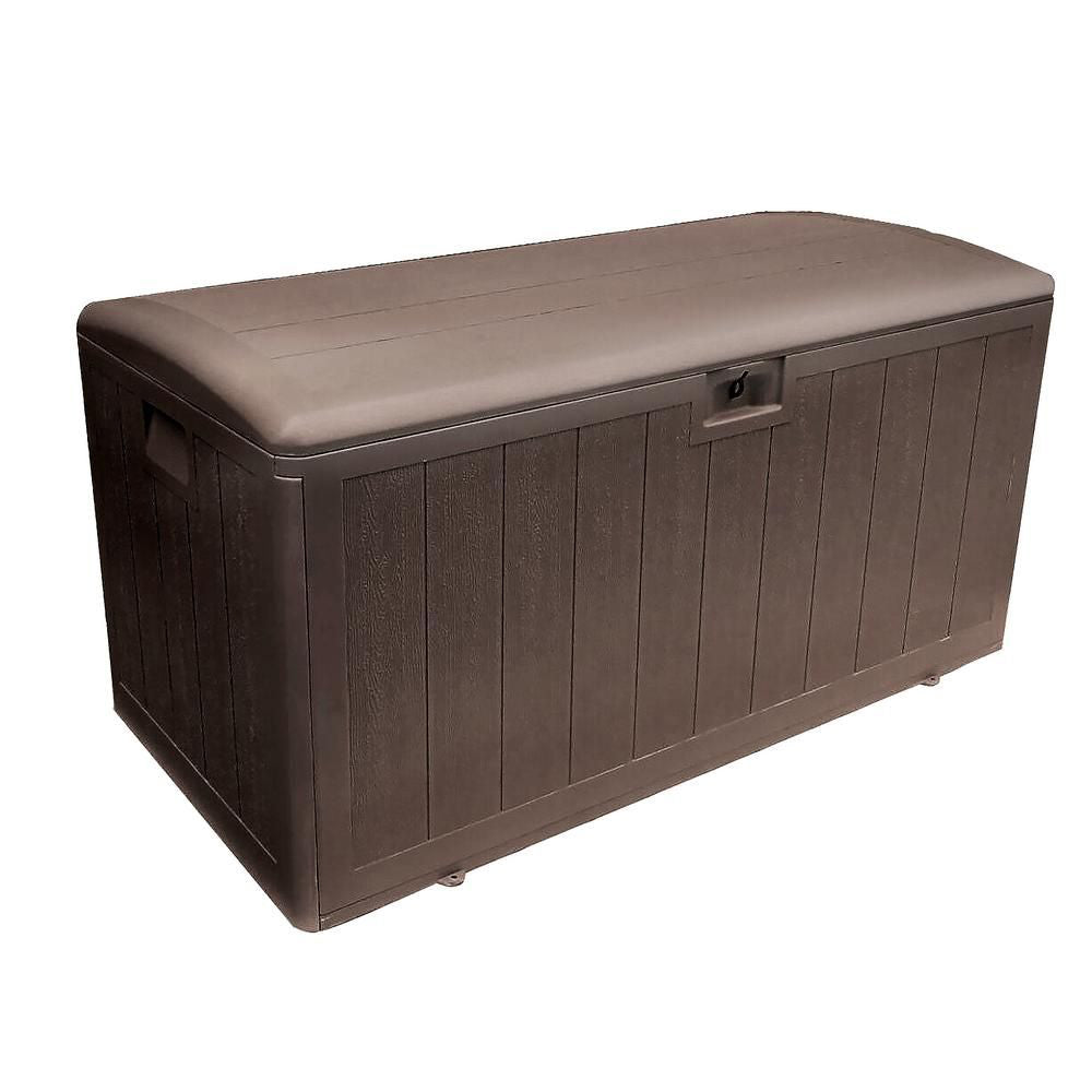 Plastic Development Group 105-Gallon Deck Box with Gas Shock Lid, Java Brown