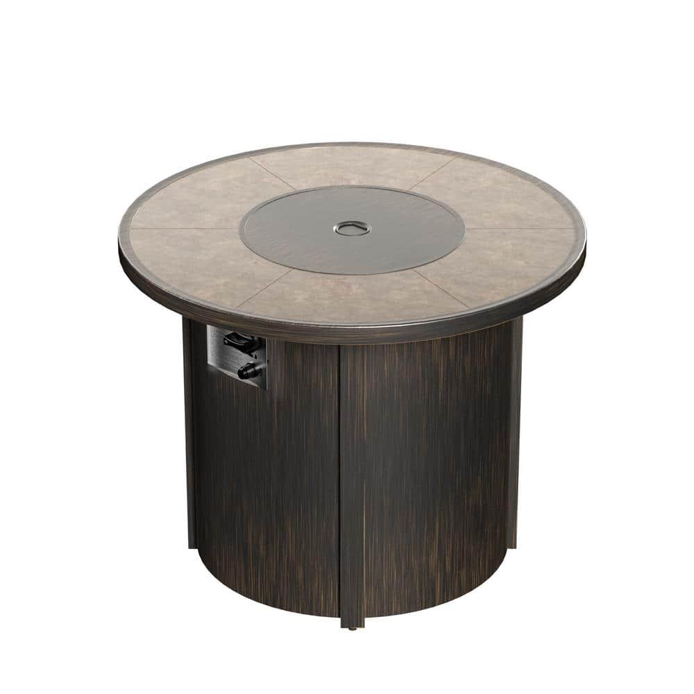 WESTIN OUTDOOR HeatPro 32 in Round Propane Gas Fire Pit Table 30000 BTU