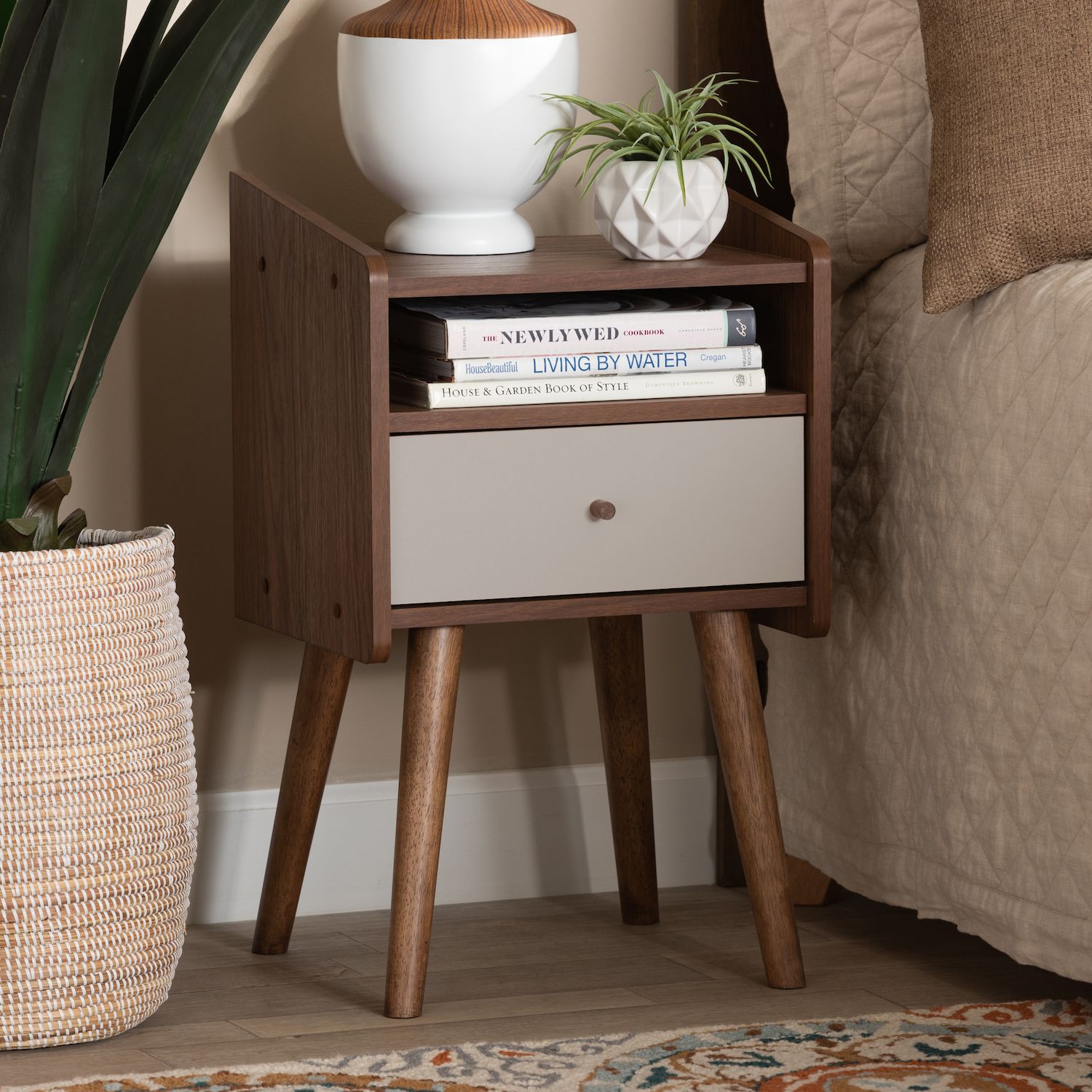 Baxton Studio Elario Nightstand Table