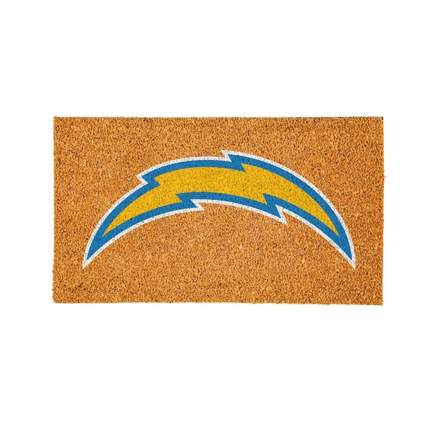 Evergreennfllos Angeles Chargers Logo Natural Coir 28 X 16 Inches Indoor Outdoor Doormat