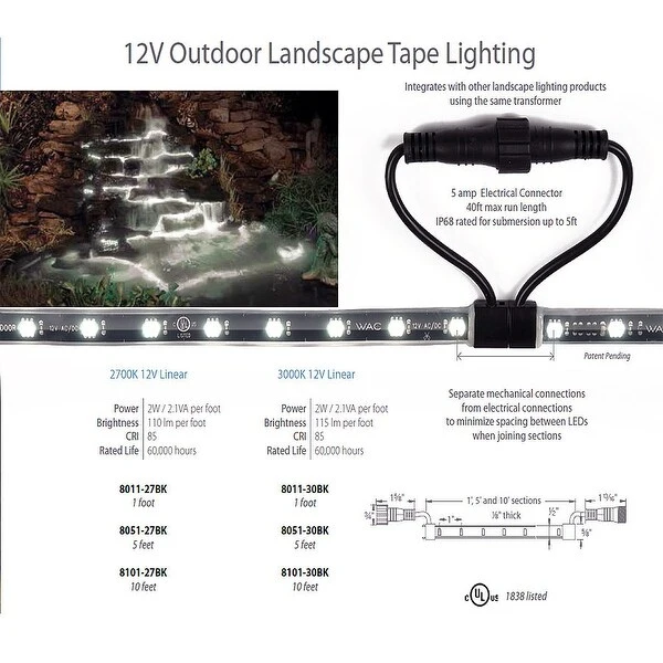 WAC Lighting Nightscaping 1 Light 3000K LED Landscape Hardscape Light