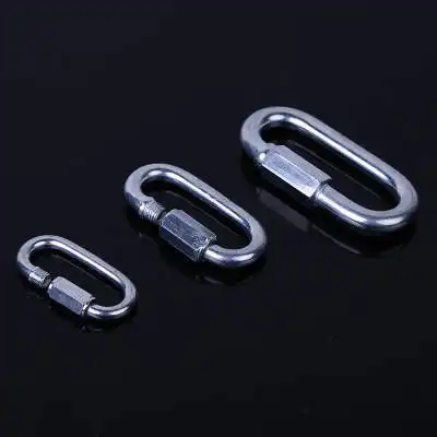 Stainless Steel Lock Screw Climbing Gear Carabiner Quick Links Safety Snap Hook Outdoor Camping Hiking Buckle Hook Tools