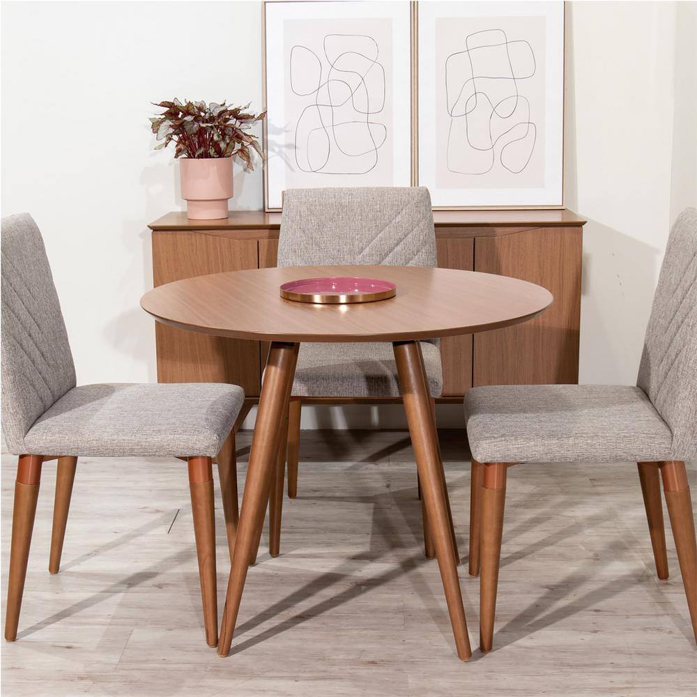 Manhattan Comfort Athena 35.43 in. Round Maple Cream MDF Dining Table (Seats 4) 1027452